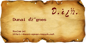 Dunai Ágnes névjegykártya
